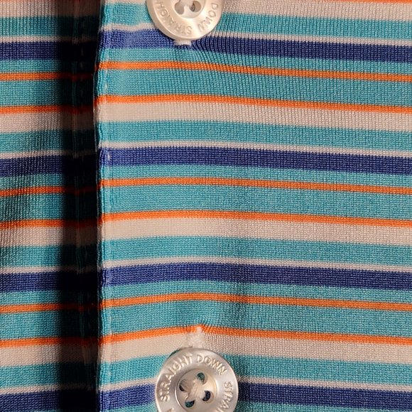 Straight Down Golf Polo Shirt Men’s XL Gray Striped Print Performance Top FstShp - Picture 5 of 11